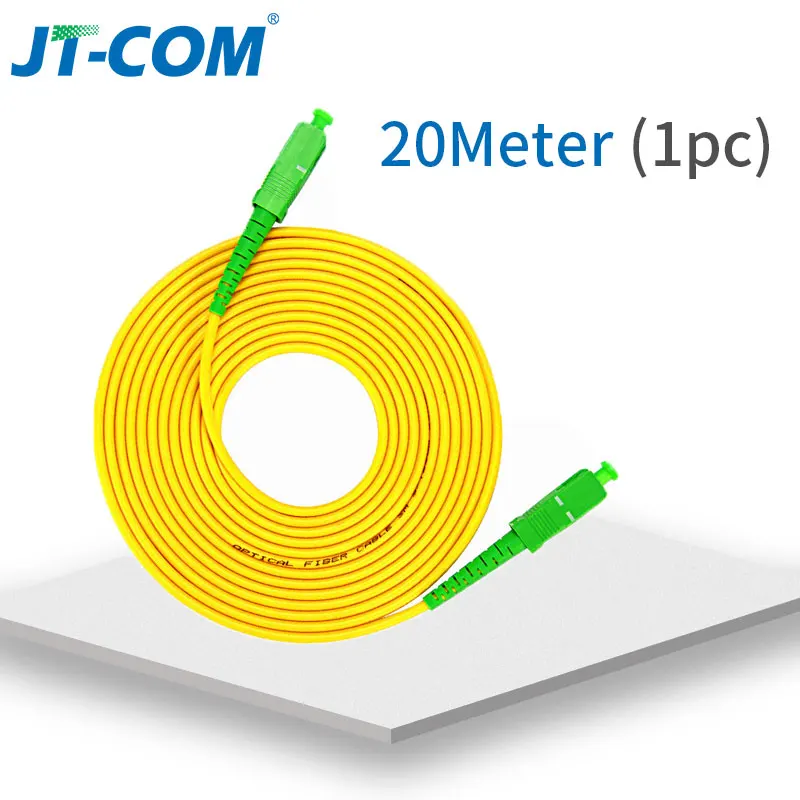 10 шт. SC/APC Волоконно-оптический патч-корд кабель SM SC-SC 2,0 мм 3 м кабель одномодовый оптический оптоволокно FTTH 9/125um ПВХ - Цвет: 20m 1pcs
