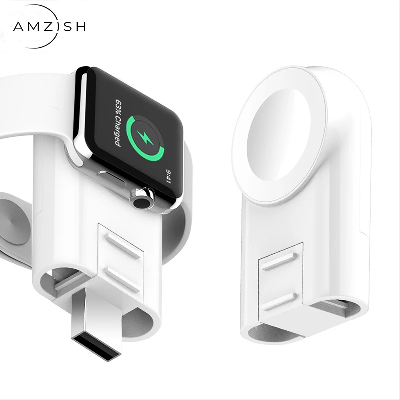 

amzish QI Magnetic USB Charger For Apple Watch 4 3 2 1 Wireless Charger For iWatch Series 1/2/3/4 Portable Fast Charging Dock