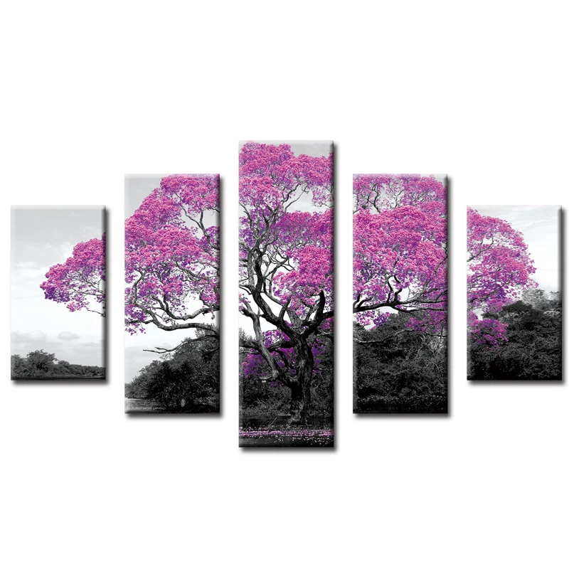 

Home Decor 5 Pieces Multi-pictures FULL 5d Red Landscape Tree Diamond Painting Cross Stitch Room Decor Diamond Mosaic Embroidery
