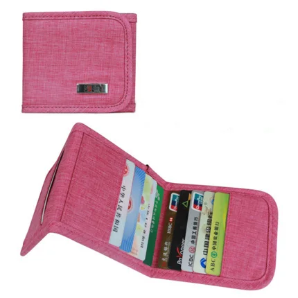 Fashion and New Bubm multifunctional card credit passport business document bag VIP storage case M folding style Rose red | Багаж и сумки