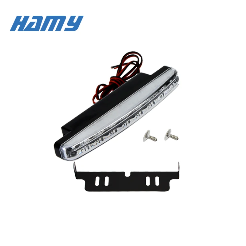 

1x Car External LED Working Bulb Daytime Running Light Super Bright White Auto Fog Lamp Assembly Car Styling DRL 8LED 6000K 12V