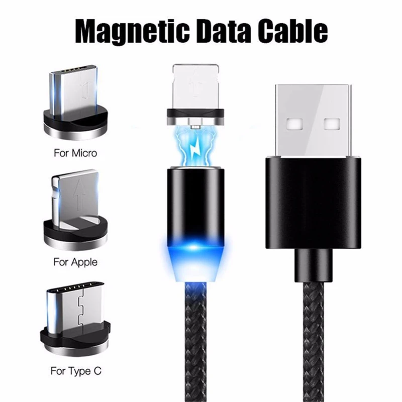 3 в 1 Магнитный Micro USB/type-C/IOS кабель для быстрой зарядки и синхронизации данных для Iphone8 для Iphone X для HUAWEI для SAMSUNG