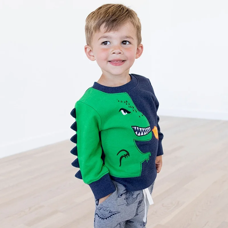 

2-7 Years Baby Boys Sweatshirts Long Sleeve Cotton Dinosaur Printing Tops Toddler Boy Children Pullovers KF963