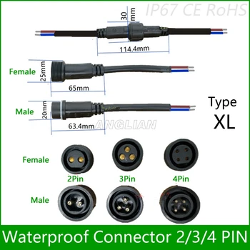

5 pairs Waterproof connector Current 8A/12A/20A 2 pin / 3 pin / 4 pin with wire cable IP67 female male plug 1.0/1.5/2.5 (mm2)