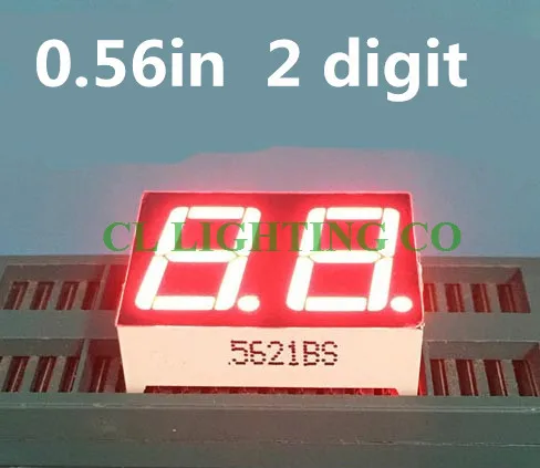 0 56 дюйма 2 бита общая Катодная цифровая трубка Красный светодиодный цифровой