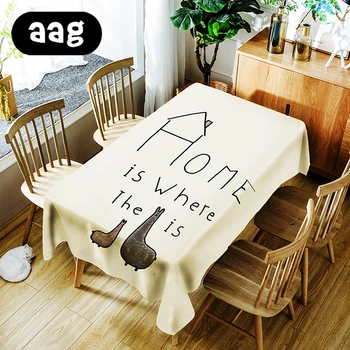 

AAG Cartoon Pattern Printed Waterproof tablecloth Cover Home Kitchen Table Cloth Party Banquet Dining Table Cover festival Decor