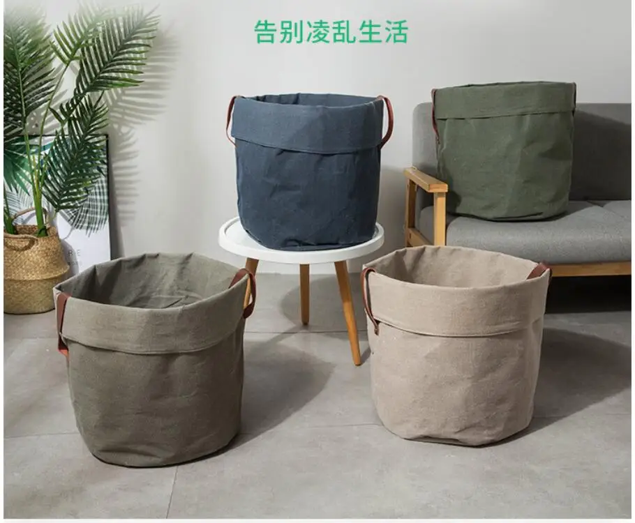 New Solid color series Folding Waterproof Laundry Hamper Clothes Storage Basket Home decoration barrel kids toy organizer bucket