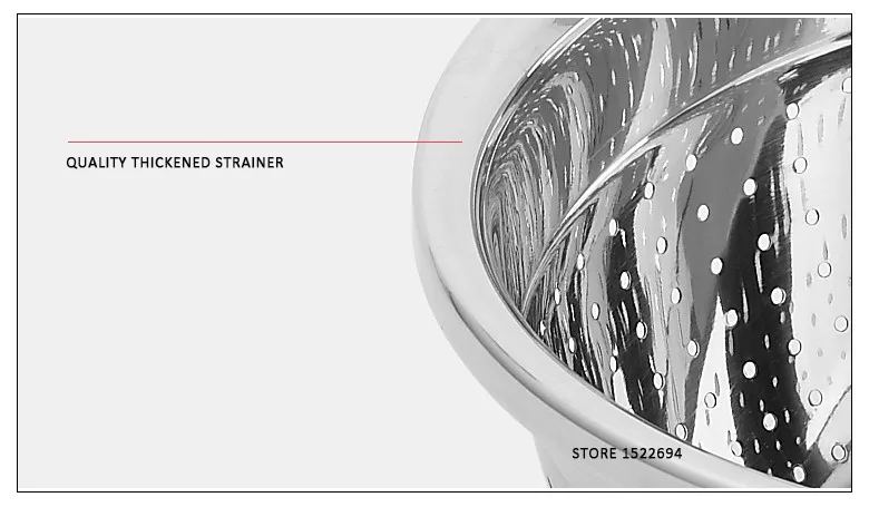 Нержавеющая сталь, кухонный фильтр, высокое мытье овощей и фруктов, дуршлаг, микро перфорированный фильтр, мощное основание, высокое качество