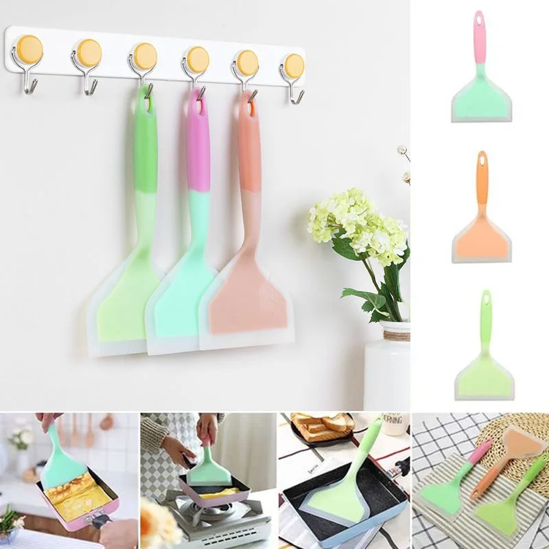 

Non-stick Turners Food Lifters Home Cooking Utensils Silicone Spatulas Beef Meat Egg Kitchen Scraper Wide Pizza Shovel