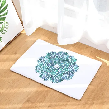 

CAMMITEVER Blue Green Purple Pink Mandala Door Mats For Entrance Door Anti-slip Mats For The Hallway Soft Bedroom Kitchen Rugs