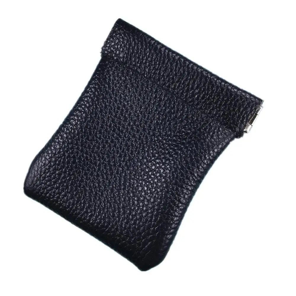 

New Real Cow Genuine Leather Short Coin Purse Women Men Small Wallet Money Change Pocket Bag Little Business Credit Card Holder