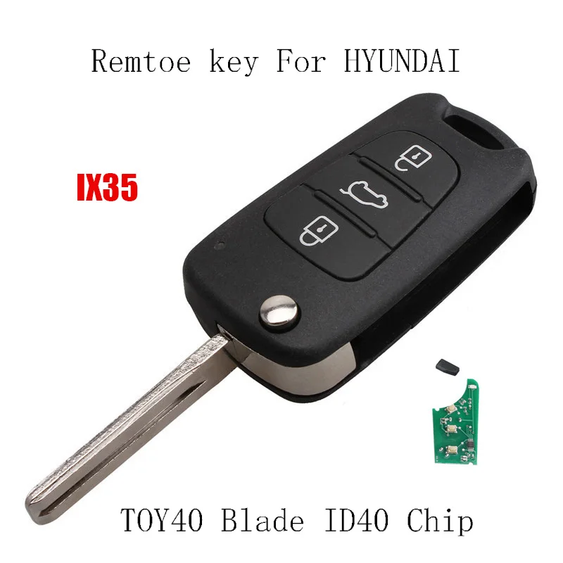 Сменный 3 кнопочный пульт дистанционного управления для Hyundai I30 IX35 433 МГц чип