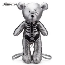 DIINOVIVO, Модный женский рюкзак с изображением скелета медведя, школьные сумки в стиле панк, дизайнерские рюкзаки для девочек-подростков, подарки, WHDV0324