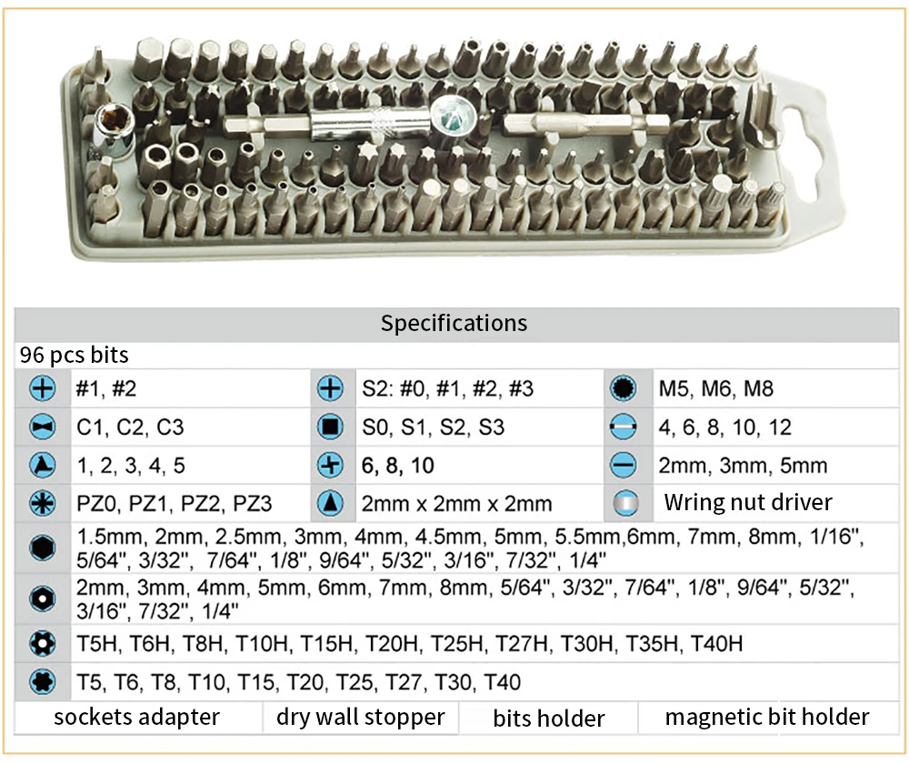 ProsKit 100 шт разные силовые биты SD-2310 все в одном наборе отвертка обменные биты для DIY храпового инструмента стальные биты