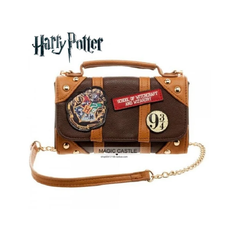 

Harri Potter Cosplay Party Show Magic School PU Bag Toy Girl Halloween Gift Hogwarts School Badge Suitcase Shoulder Bag Toys