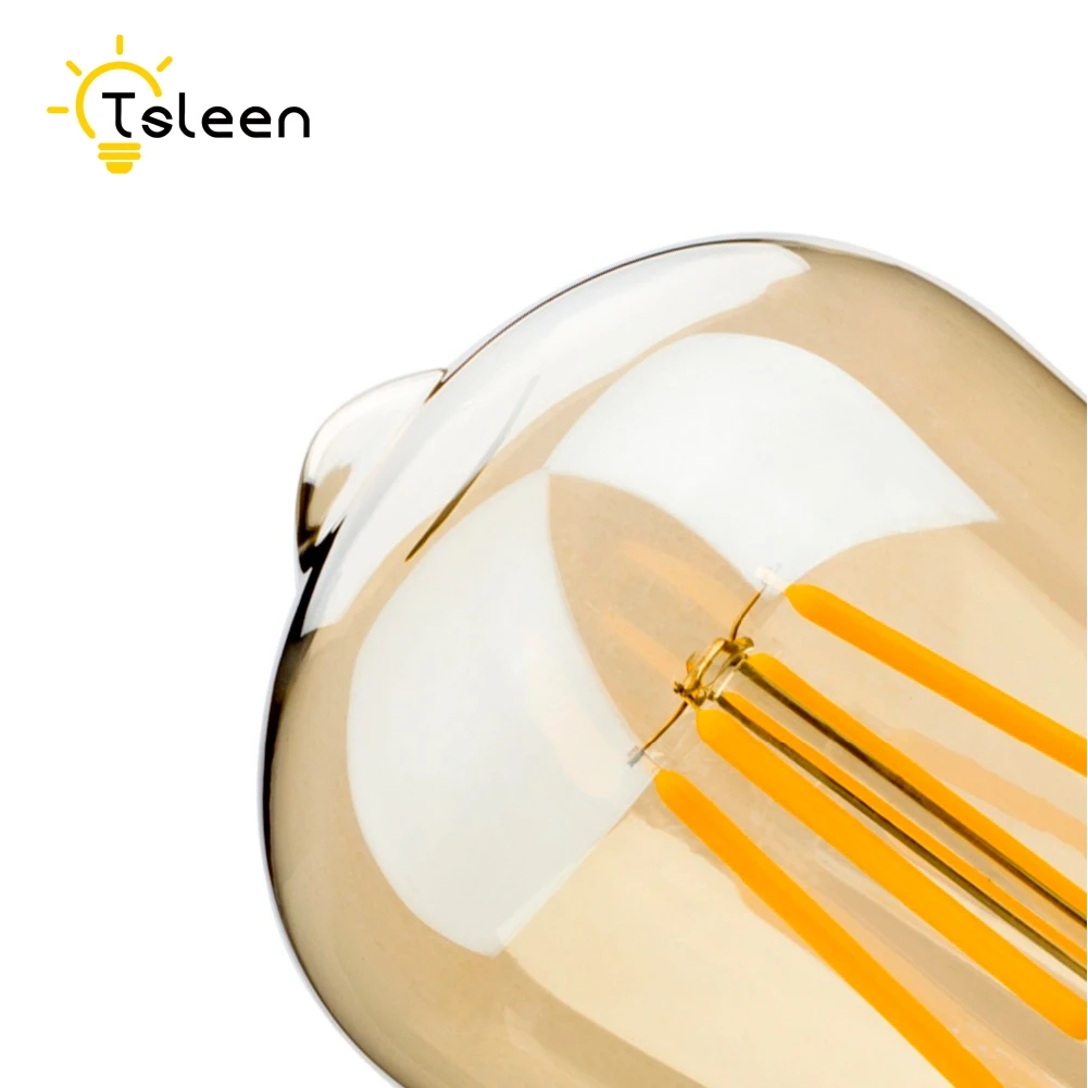 TSLEEN 6Pcs AC 220V 110V Dimmable E27 Retro Edison Led Lamp G45 A60 ST64 Filament LED Bulb Light E26 Candle Lights Energy Saving