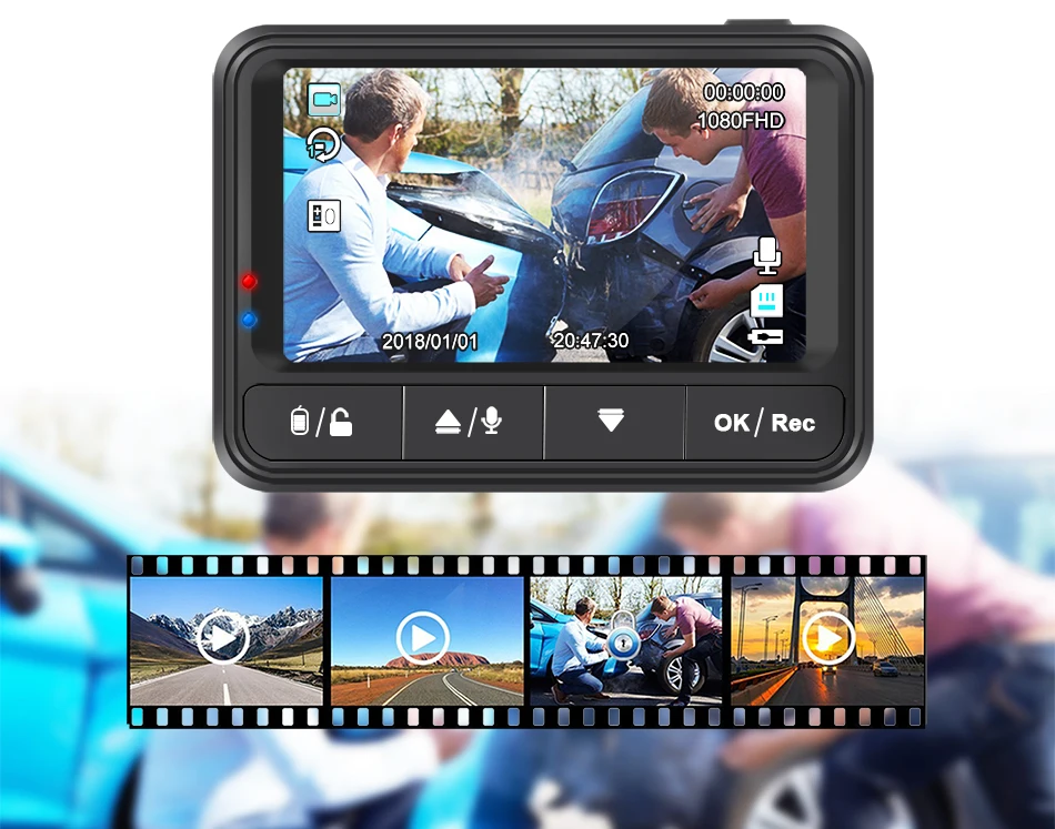 4 Ruccess H550 Dash Camera Car DVR FULL HD 1080P Novatek 96658 IMX323 WDR Parking Guard 170 Degree 2.45 inch IPS Screen