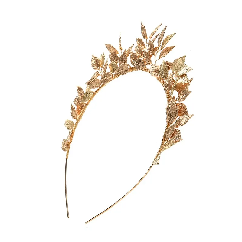 Модное кольцо с листьями и цветами, обруч, корона, золотой, серебряный ободок для волос, головной убор невесты, цветочный головной убор, свадебная одежда для волос, свадебные украшения для волос