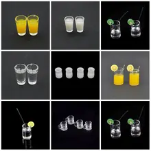 1:12 Кукольный домик мини Полимерная мини-чашка для лимонной воды/апельсиновый сок/кофе/чайный напиток чашки аксессуары для миниатюрного кукольного домика чашки игрушки подарки