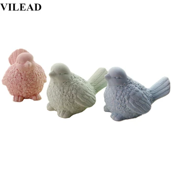 

VILEAD 4.7'' Matte Ceramic Magpies Bird Figurines Magpie Ornament Statue Animal Birds Model Home Decor Creative Gift for Kids