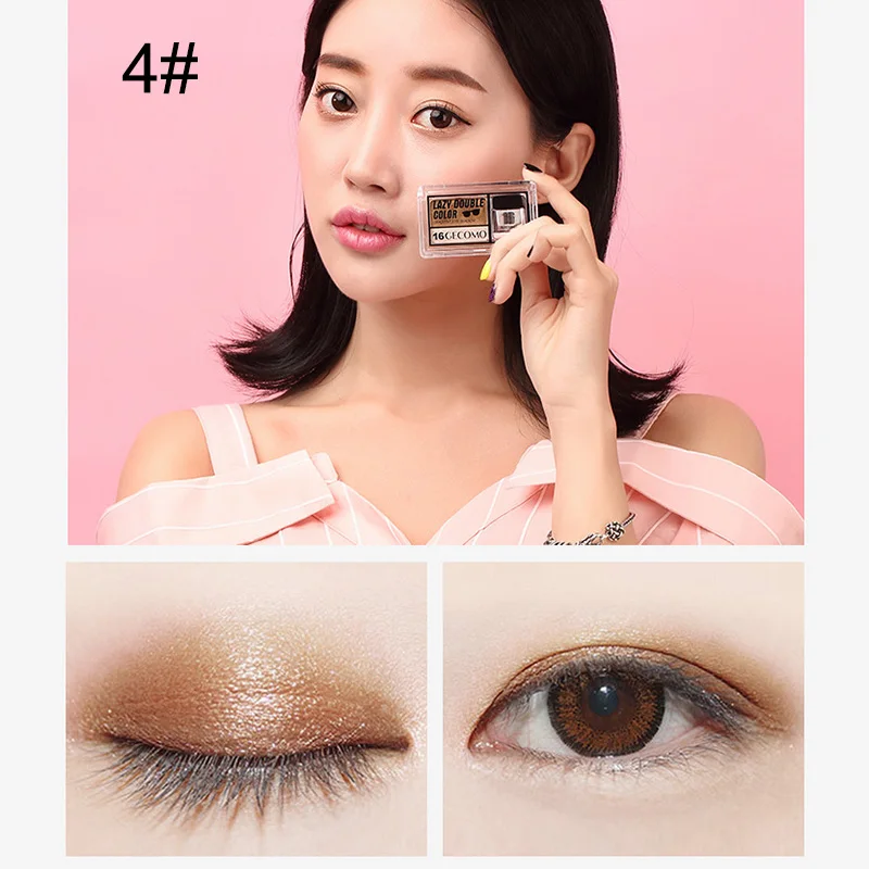 Professional 2 Color Eyeshadow Palette With Brush Waterproof Makeup Shimmer Eye Shadow Powder Cosmetics 998 |