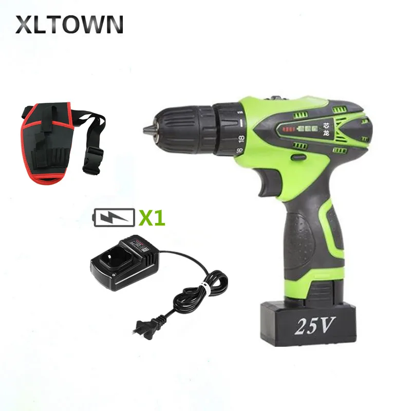 XLTOWN 25V hand drill rechargeable lithium battery multi function