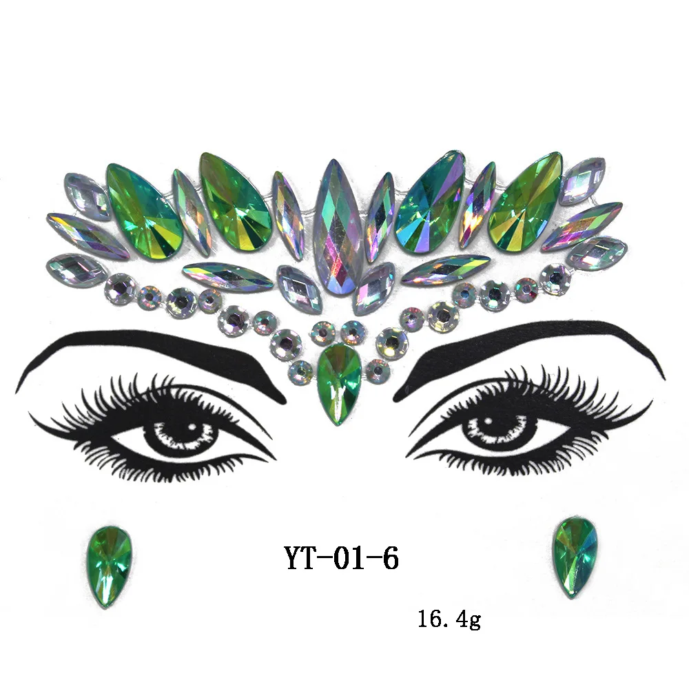 Кристальная наклейка для лица DIY ювелирные изделия для лица Акриловые Алмазные украшения для лица вечерние украшения маска для музыкального фестиваля