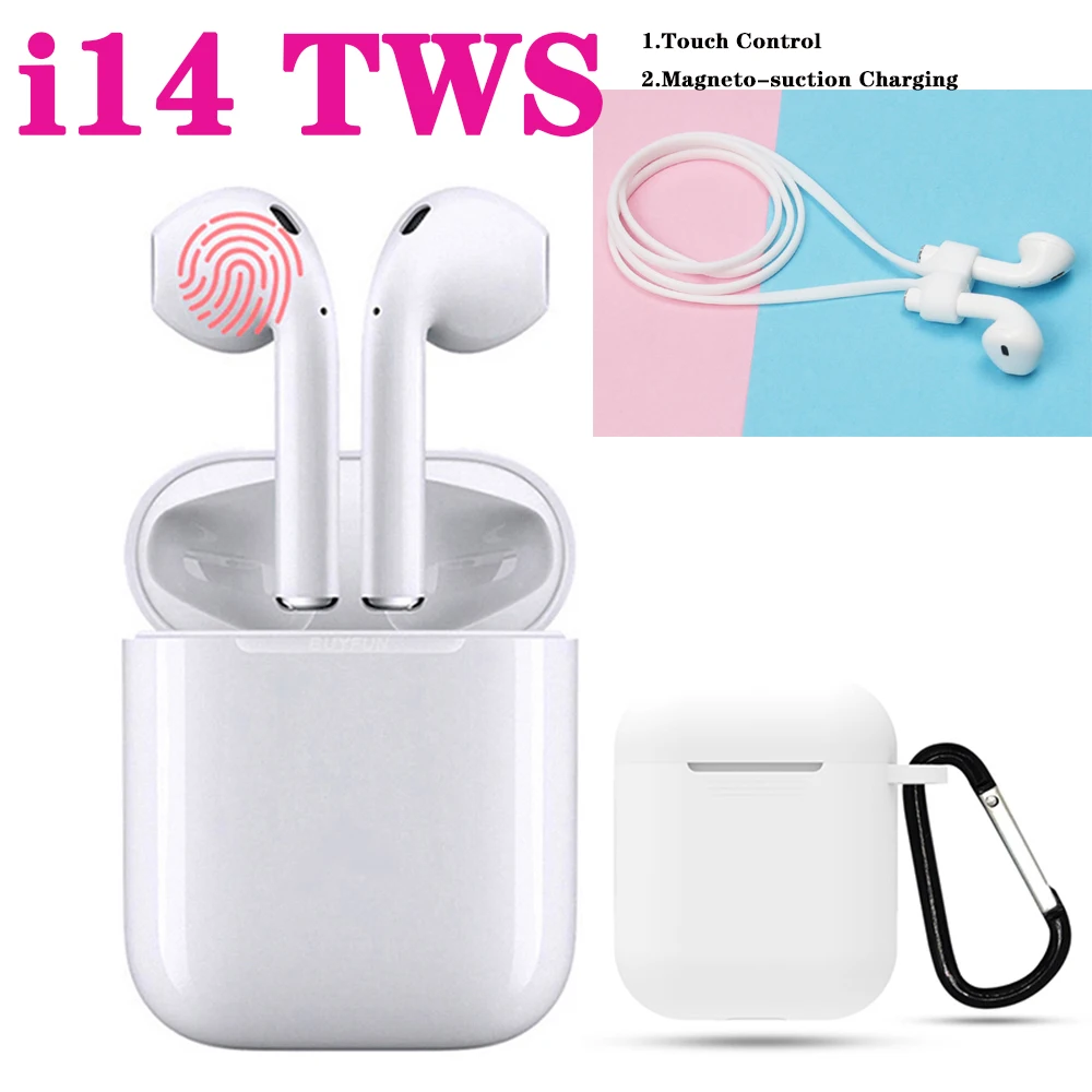 I14 TWS i14tws Wireless Bluetooth Earbuds In-Ear Earphone Dynamic Headset PK i7s i8x i9s i10 i11 i12 i13 tws for smart phone | Электроника
