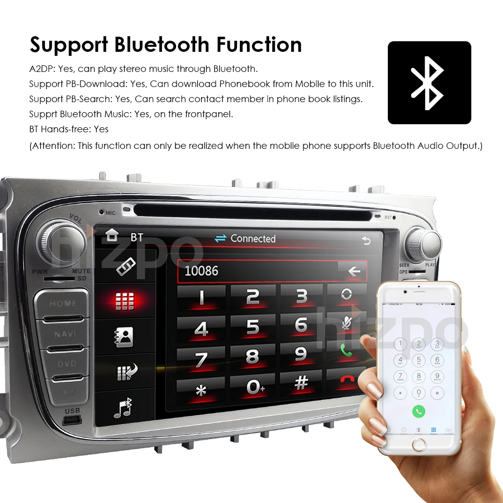 Discount Car DVD Player 2 Din radio GPS Navi for Ford Focus Mondeo Kuga C-MAX S-MAX Galaxy Audio Stereo Head Unit Car Multimedia Player 10