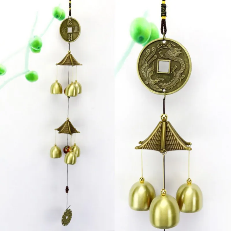 

Wind Chimes twine Copper Bell Pendant Pastoral style Elephant Peacock Pisces Design Mascot Pendant Hanging Decoration