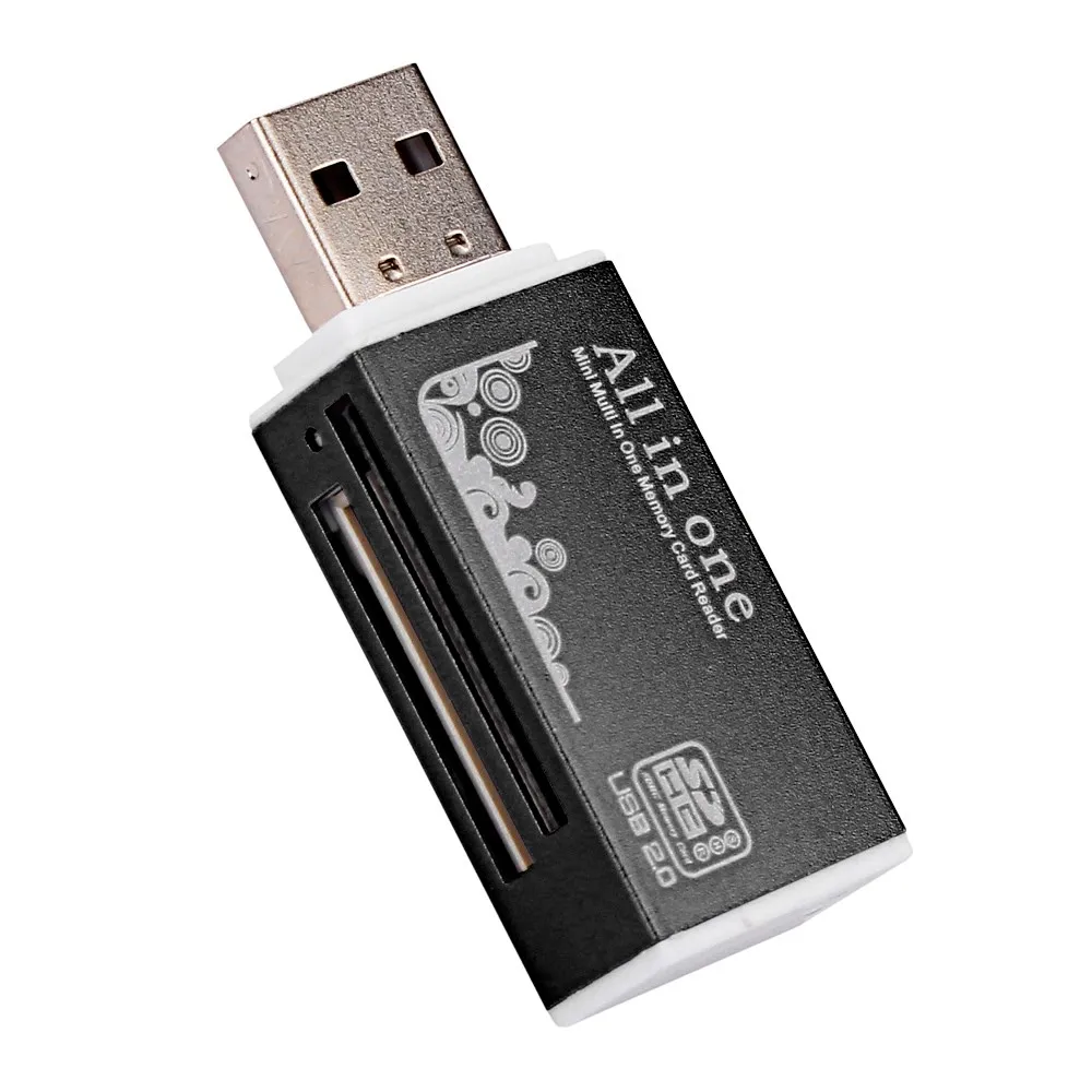 

High speed USB 2.0 All in 1 Multi Memory Card Reader For Micro SD SDHC TF M2 MMC Mini Memory CardReader Wholesale #T10