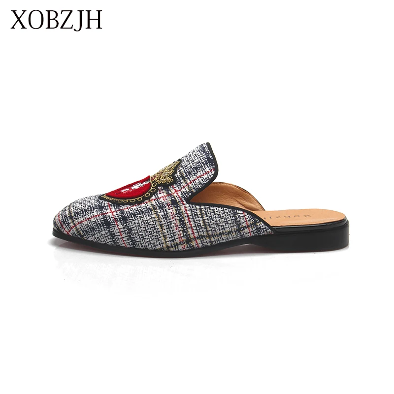 

XOBZJH 2019 New Men Shoes Handmade Leisure Style Party Shoes Men Summer Flats Leather Loafers Gray Shoes Big Size Shoes