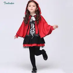 Маленькая девочка Рождество Хэллоуин маскарадные костюмы для маленькой принцессы Красная Шапочка накидка для ребенка для девочек