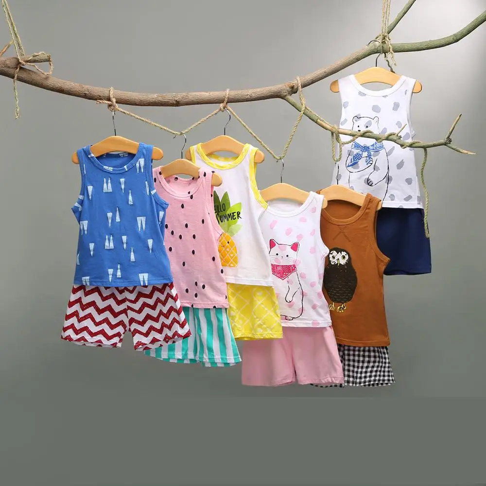 

2019 new Boy Pajamas Sets Pijamas Kids for summer for age 3-8 years 9486