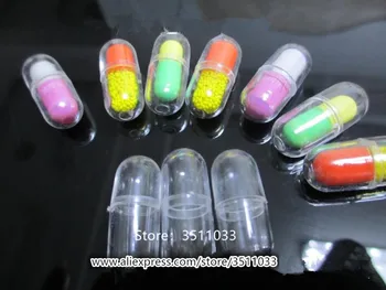 

500pcs Round Transparent Pill Cases PET Plastic Tablets Bottles Clear Plastic Capsule Medical Shell Refillable Containers