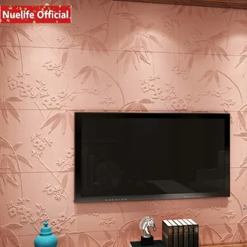 

Chinese style bamboo leaf pattern 3d wall stickers living room bedroom kids room TV background anti-collision PE soft wallpaper