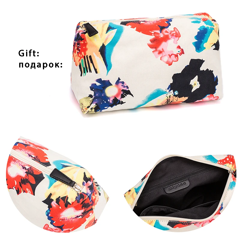 MIYACO Women's Handbags Brand Ladies Bags Totes Female Messenger Bag Casual Hand Bag Set with Floral Pouch