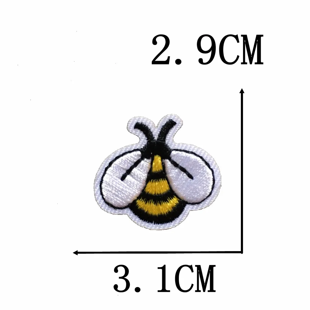 

10 Pcs/lot Small Bee Embroidered Patch Design DIY Animals Badge Clothes Accessory Iron on Decoration Applique Embroidery Patches