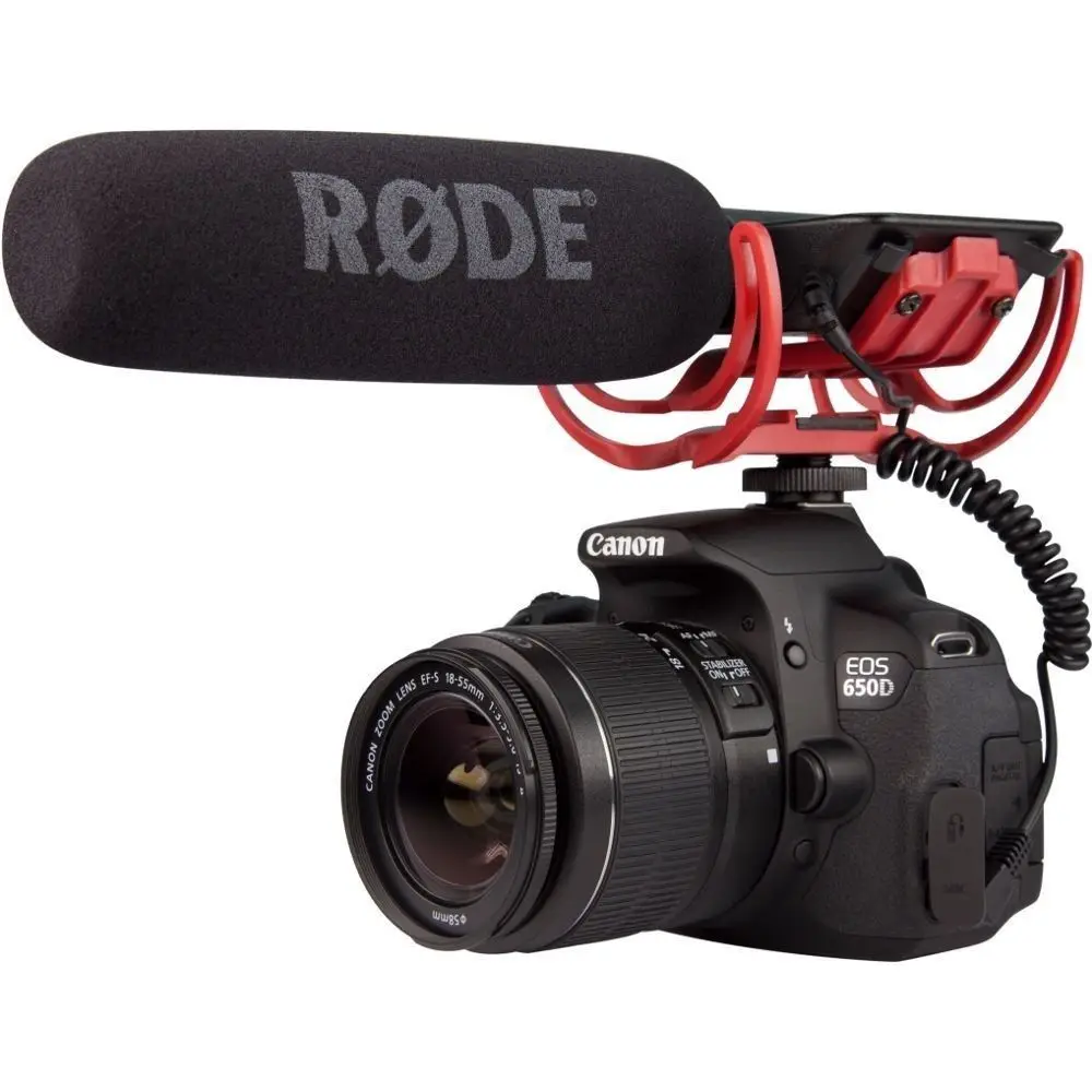 Rode videomic on câmera montada shotgun mic microfone para canon t3i