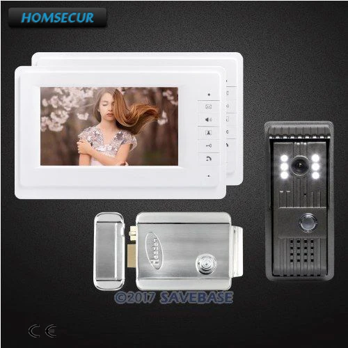 

HOMSECUR 1V2+Electric Lock Color Wired Video Door Entry Security Intercom with Mute Mode for Home Security