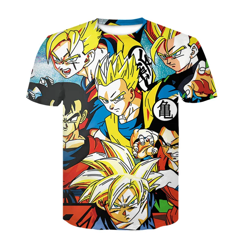 

Men's Short Sleeve 3 D Clothing Dragon Ball T Shirt Ultra Instinct Super Saiyan Son Goku Vegeta Printing T-Shirt Plus Size