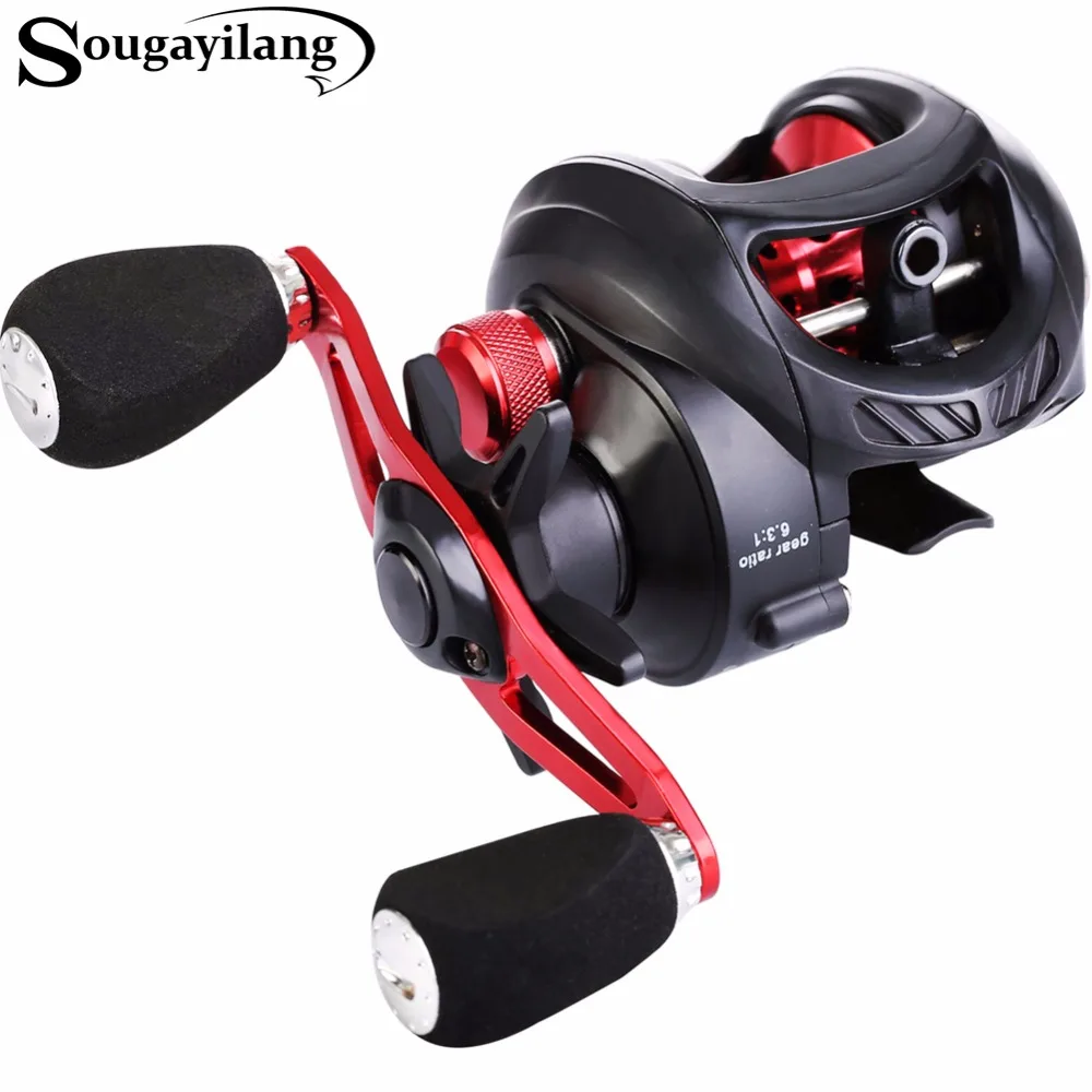 

Sougayilang 6.3:1 Fresh/Salt Water Baitcasting Fishing Reel Carp Baitcasting Reel Lure Casting Reel Carbon Max Drag 7.5KG/16.5L