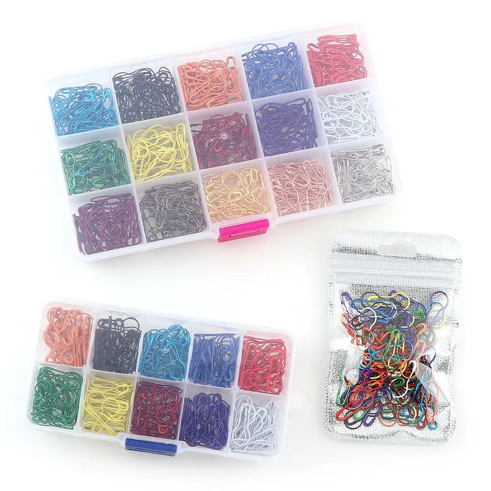 

1 Box Mix Color Gourd Shape Safety Pins Metal Clips Gourd Pins Knitting Cross Stitch Marker Tag Pins Clips For DIY Clothing Kit