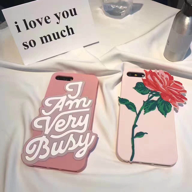 339 25 De Réductionmode Mignon 3d Rose Rouge Rose Fleur Floral Cas Pour Iphone 6 6 Splus 8 7 Plus En Silicone Souple Couverture Arrière Je Suis