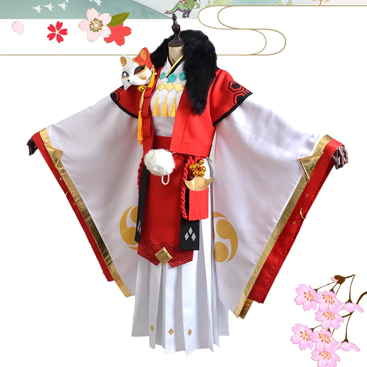 Игра Onmyoji Косплей Костюм демон лиса элегантность Кимоно костюм униформа косплей