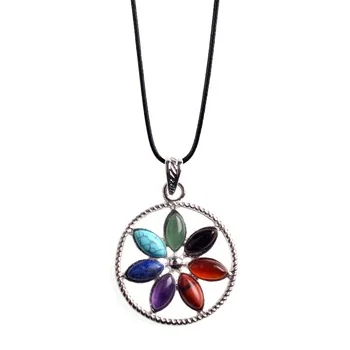 2017 New Natural Stone Pendant Necklace Women Healing Crystals Necklaces Semi-Precious Stone Jewelry Can be customized