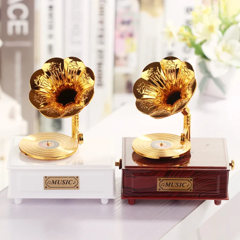 Music Box Jewelry Modern Design Phonograph Ornaments Lovely Valentine's Day Gift Model | Дом и сад
