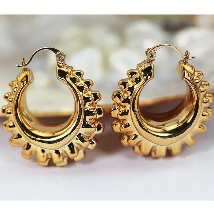 

Fashion Jewelry 2017 Big Round Copper Hoop Earrings for Bride Wheel Gear Jewelry Accessory Romantic Lover Gift for Girls EA093