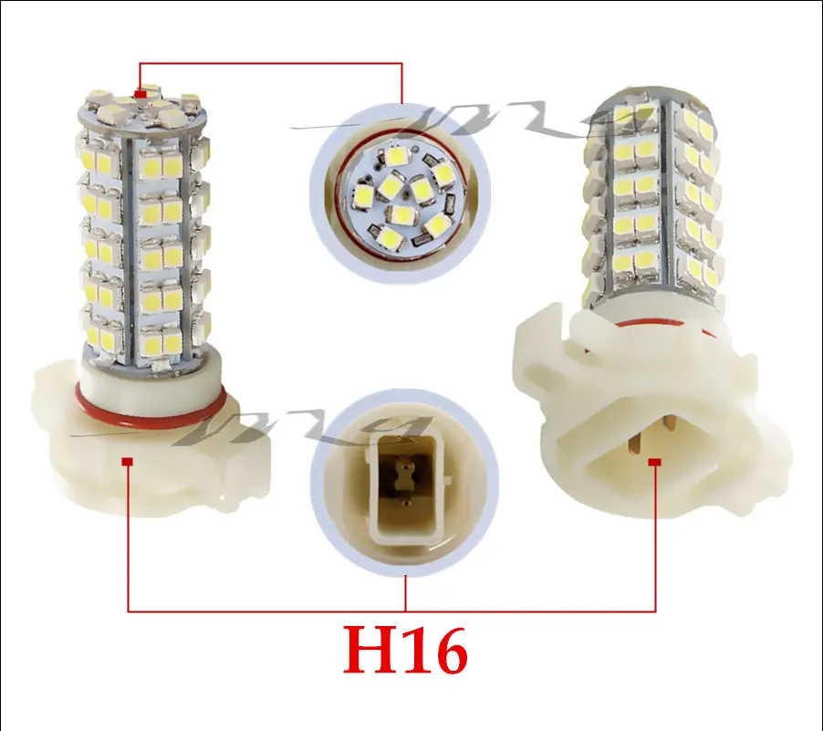 H16 68 SMD белый 5202 5201 PS X 24W головка Противотуманные огни Светодиодный лампа автомобиля светодиодный лампы автомобиля светильник источник 12V 6000K