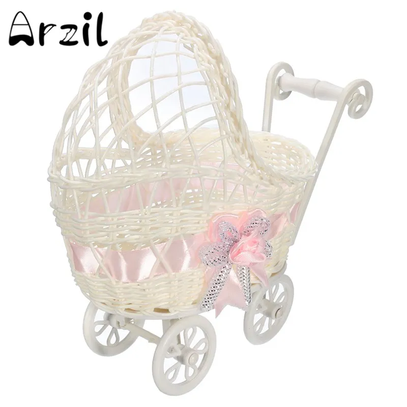 25x11x23cm Wicker Storage Basket Baby Stroller Universal Pram Shower Party Gift Present